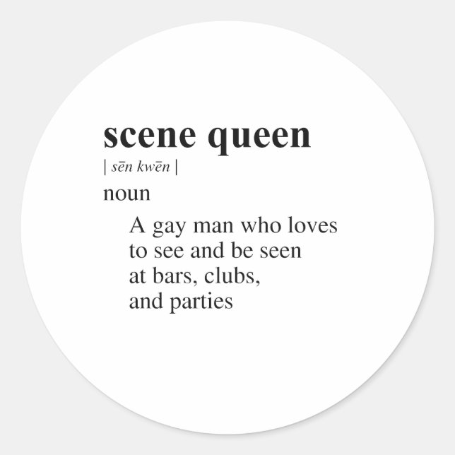 SCENE QUEEN CLASSIC ROUND STICKER (Front)