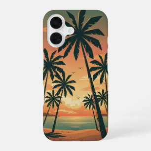 Scène Tropicale Vintage aux Cocotiers iPhone 16 Case