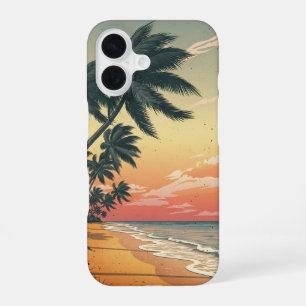 Scène Tropicale Vintage aux Cocotiers iPhone 16 Case