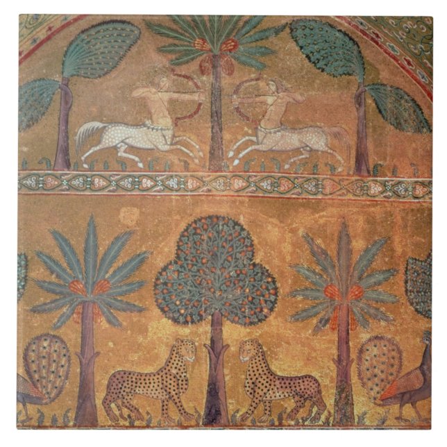 Scene with Centaurs, from the Room of King Ruggero Ceramic Tile (Front)