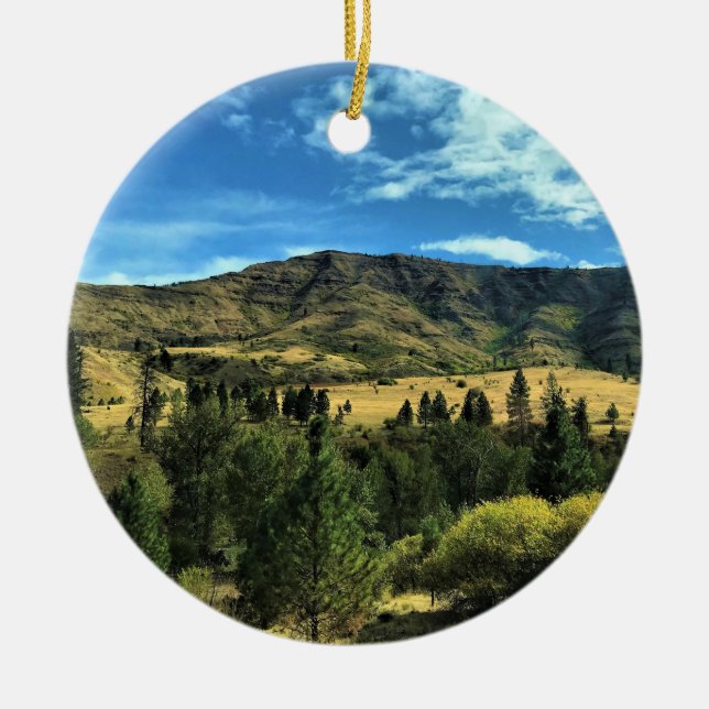 Scenery by the Snake River, OR Ceramic Ornament (Front)