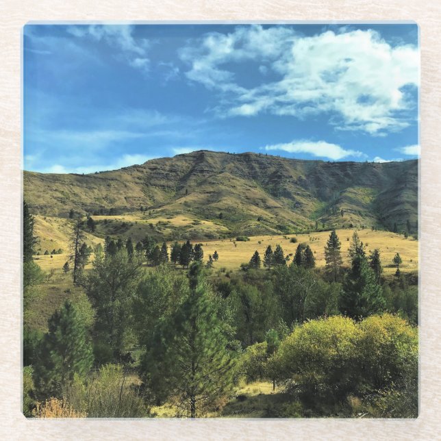 Scenery by the Snake River, Oregon Glass Coaster (Front)