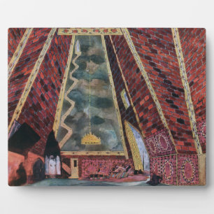 Scenery design for Thamar, 1912 (colour litho) Plaque