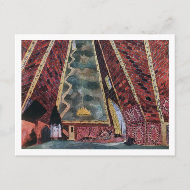 Scenery design for Thamar, 1912 (colour litho) Postcard (Front)