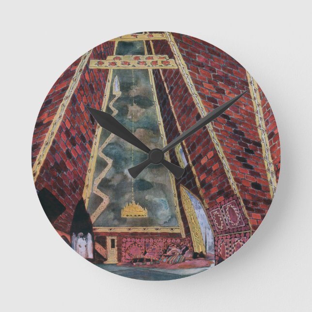 Scenery design for Thamar, 1912 (colour litho) Round Clock (Front)