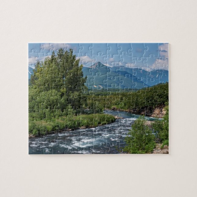 Scenery of summer rugged mountain river jigsaw puzzle (Horizontal)