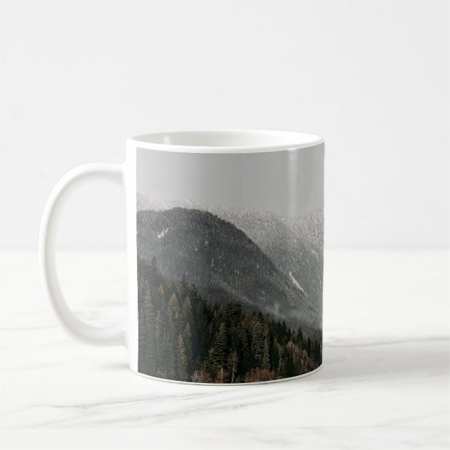 SCENERY OF TREES AND MOUNTAIN COFFEE MUG (Left)