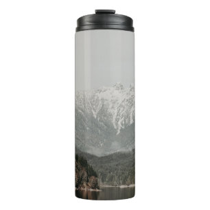 SCENERY OF TREES AND MOUNTAIN THERMAL TUMBLER