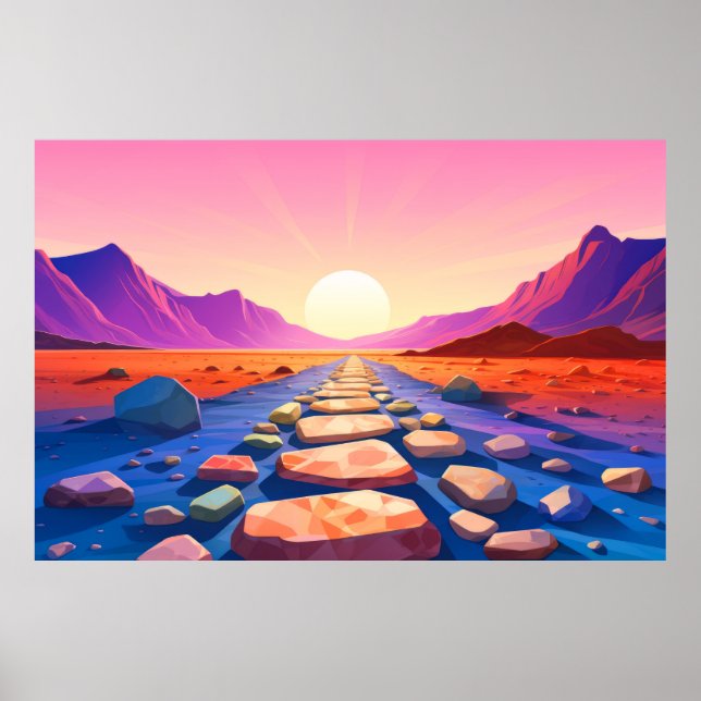 Scenery Panoramic Desert Landscape Nature Poster (Front)