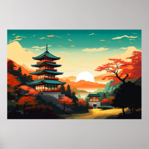 Scenery Panoramic Oriental Landscape Nature Poster