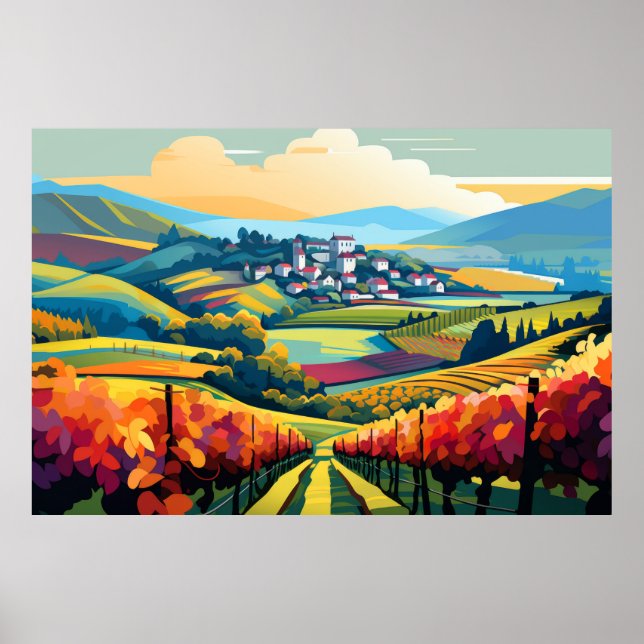 Scenery Panoramic Prairie Landscape Nature Poster (Front)