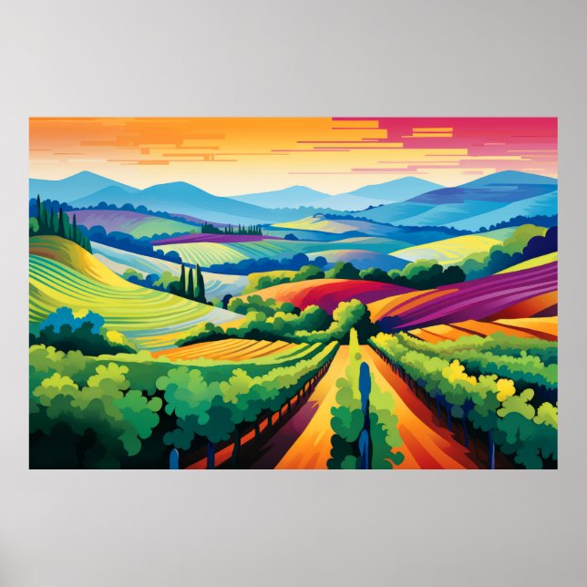 Scenery Panoramic Prairie Landscape Nature Poster (Front)