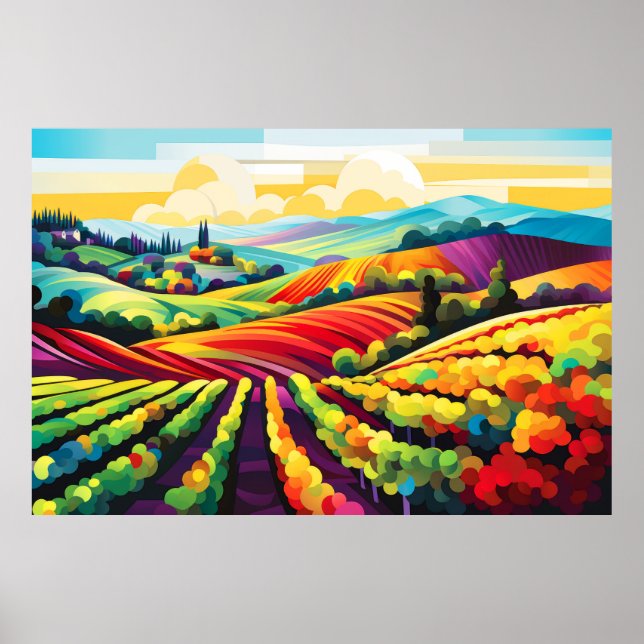 Scenery Panoramic Prairie Landscape Nature Poster (Front)