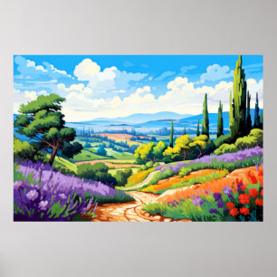 Scenery Panoramic Prairie Landscape Nature Poster