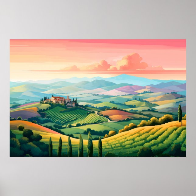 Scenery Panoramic Prairie Landscape Nature Poster (Front)