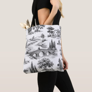 Scenery Toile de Jouy art Tote Bag