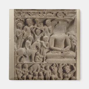 Scenes from Buddha's life, Sarnath, Uttar Pradesh Magnet