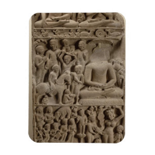 Scenes from Buddha's life, Sarnath, Uttar Pradesh Magnet