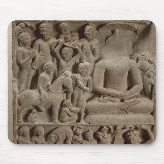 Scenes from Buddha's life, Sarnath, Uttar Pradesh Mouse Pad (Front)