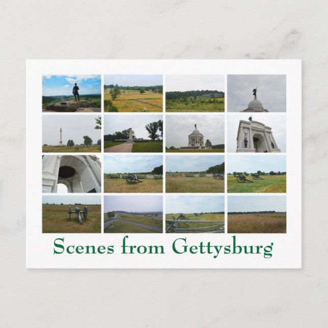Scenes from Gettysburg Postcard (Front)