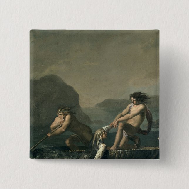 Scenes from 'Niels Klim's Subterranean Journey' 15 Cm Square Badge (Front)