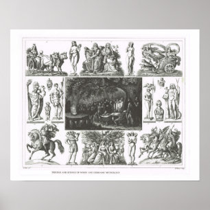 Scenes from Norse and Germanic mythology Poster