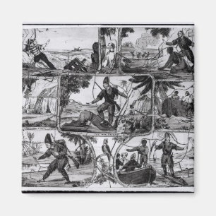 Scenes from 'Robinson Crusoe' by Daniel Defoe Magnet