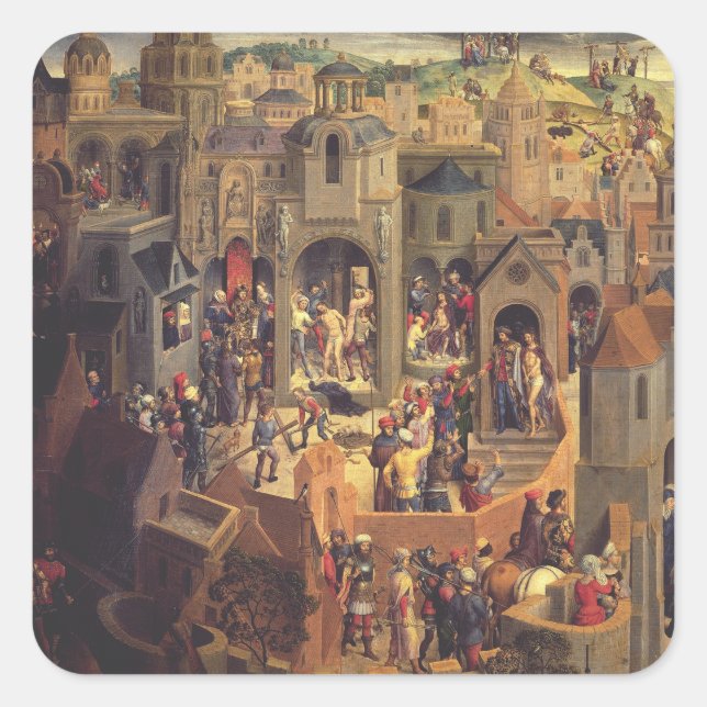 Scenes from the Crucifixion of Christ  Square Sticker (Front)