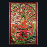 Scenes from the life of Buddha Poster<br><div class="desc">Tibetan School's Scenes from the life of Buddha (painted textile) located at the Musee Guimet,  Paris,  France.</div>