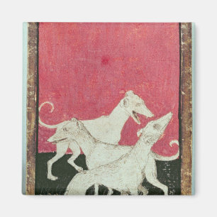 Scenes of courtly hawkin magnet