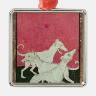 Scenes of courtly hawkin metal ornament