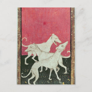 Scenes of courtly hawkin postcard
