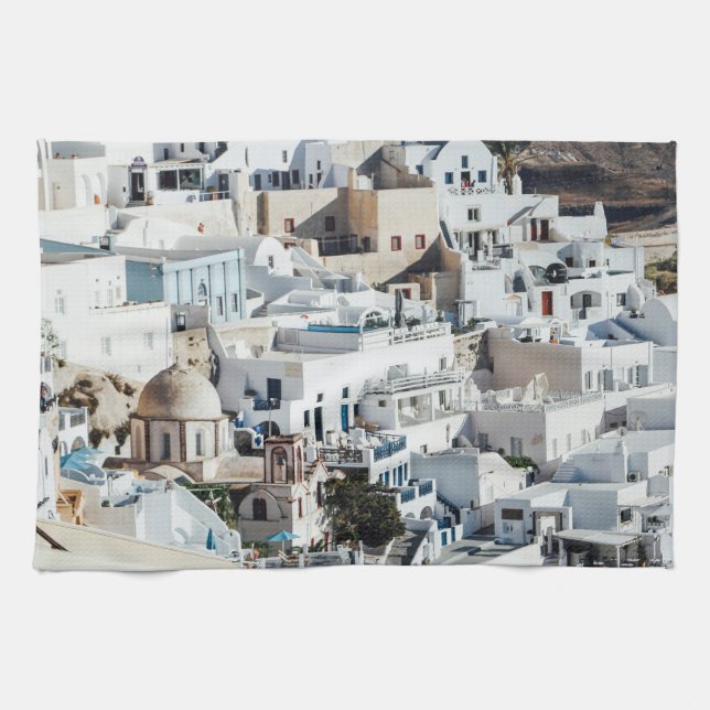 Scenes of Santorini Kitchen Towel (Horizontal)
