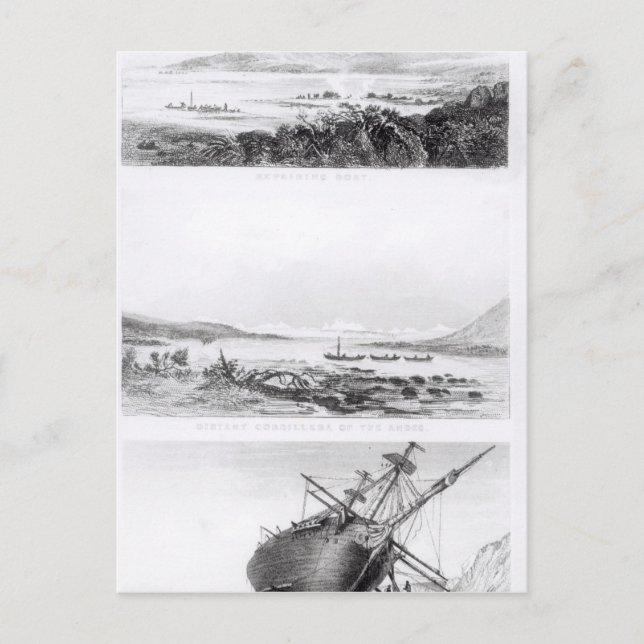 Scenes of the 'Beagle' being repaired Postcard (Front)