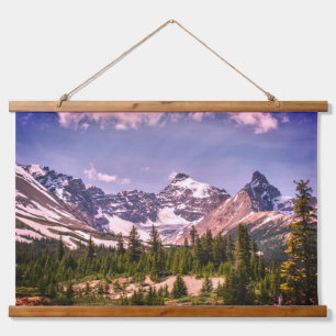 Scenic Alberta Alpine Mountains Hanging Tapestry
