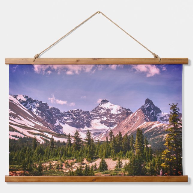 Scenic Alberta Alpine Mountains Hanging Tapestry (Front)