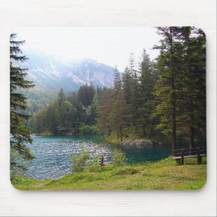 Scenic Alpine Forest and Lake Mouse Pad
