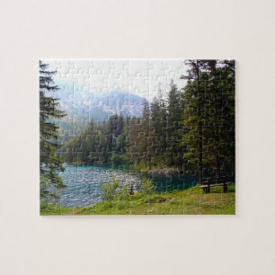 Scenic Alpine Forest and Lake Photo Jigsaw Puzzle