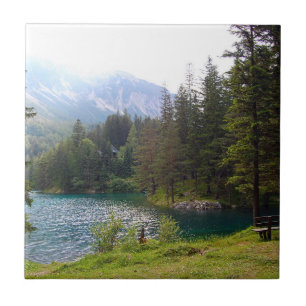 Scenic Alpine Forrest and Lake Ceramic Tile