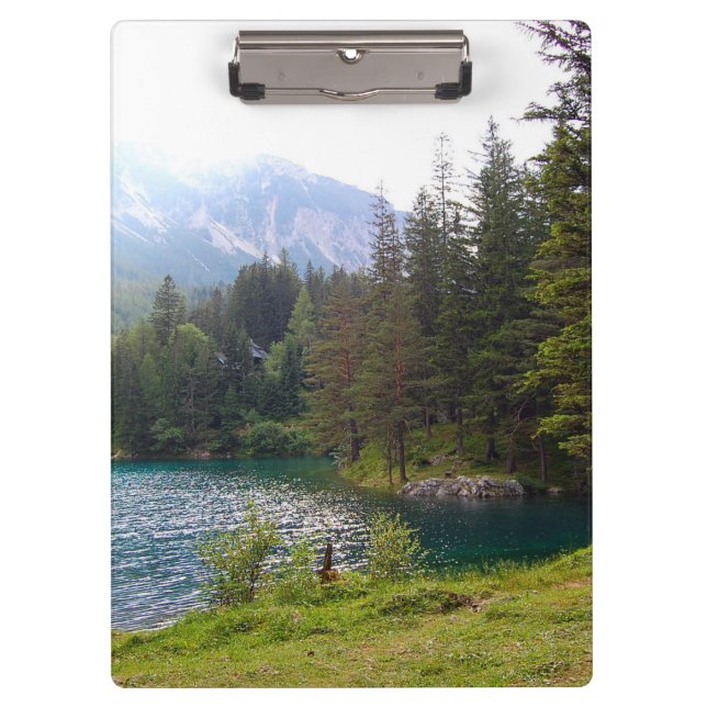 Scenic Alpine Forrest and Lake Photo Clipboard (Front)