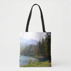 Scenic Alpine Forrest and Lake Tote Bag