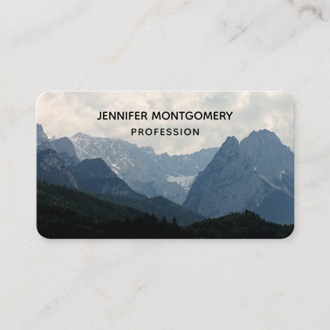 Scenic Alpine Mountains Nature Photo Business Card (Front)