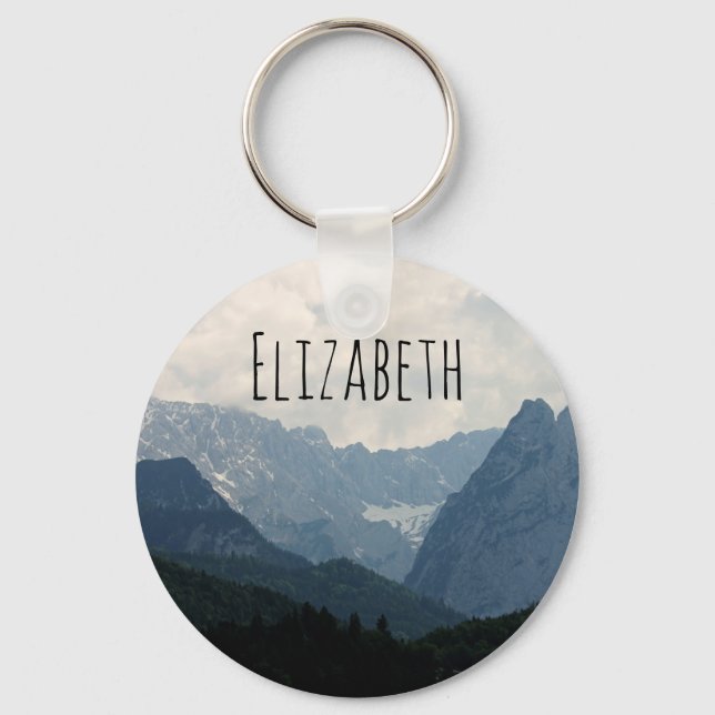 Scenic Alpine Mountains Nature Photo Key Ring (Front)