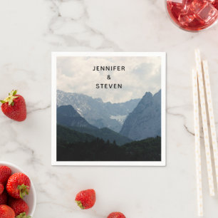 Scenic Alpine Mountains Nature Photo Wedding Napkin