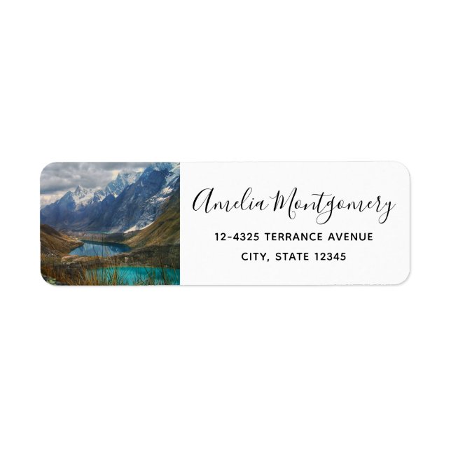 Scenic Alpine Mountains Photo Address Return Address Label (Front)