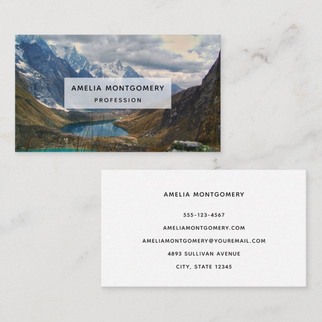 Scenic Alpine Mountains Photo Business Card (Front/Back)