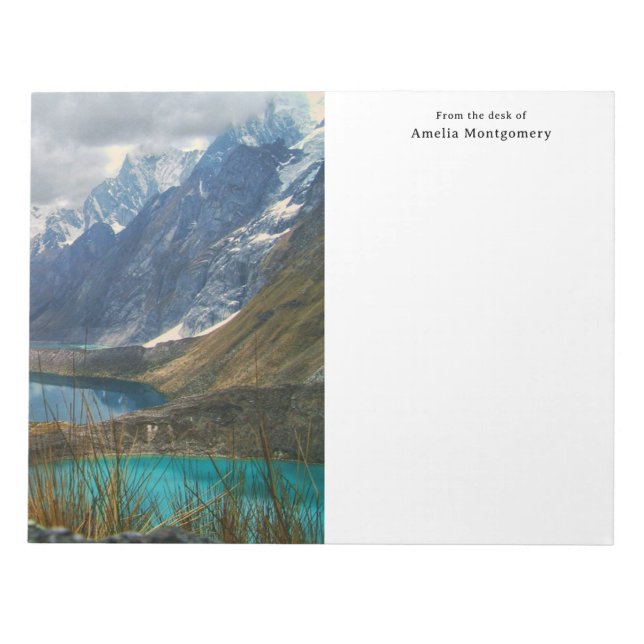 Scenic Alpine Mountains Photo Notepad (Front)