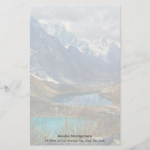 Scenic Alpine Mountains Photo Stationery