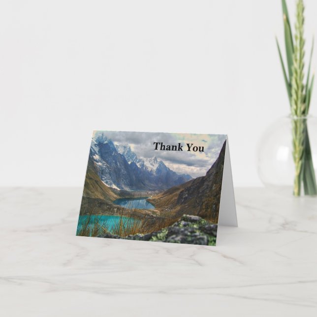 Scenic Alpine Mountains Photo Thank You Card (Front)