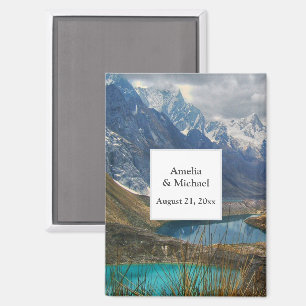 Scenic Alpine Mountains Wedding Save the Date Magnet